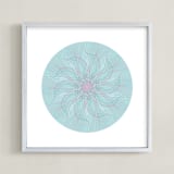 "Planet no.6 Mood" - Art Print in Duck Egg Blue by Jan Shepherd - Framed