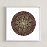 "Planet no.1 Hardwired" - Art Print in Blue Green by Jan Shepherd - Framed