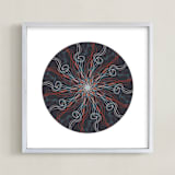 "Planet no.3 Constellation" - Art Print in Blue Red by Jan Shepherd - Framed