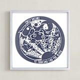 "Sweet Dreams 'til Sunbeams Find You " - Personalized Art Print in Navy by Tanya Lee of Frooted Design - Framed