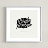 "Jumping Black Sheep" - Personalized Art Print in Cream by chocomocacino - Framed