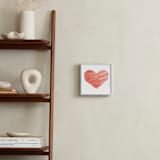 "Watercolor Heart Stripes" - Art Print in Rose by Belia Simm - In a Room