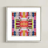 "Dippin Dot Squared No 3" - Art Print in Cobalt Blue by HAPI ART - Framed