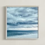"Blue Beach Storm" - Art Print in Blue by Mary Ann Glynn-Tusa - Framed
