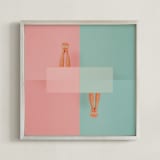 "diving into tables" - Art Print in Pink Blue by Jacob Loafman - Framed