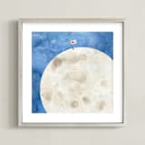 "Moon And Back" - Art Print in Midnight by Lindsay Megahed - Framed