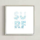 "Surf Shack" - Art Print in Ocean Blue by Rochelle Renee - Framed