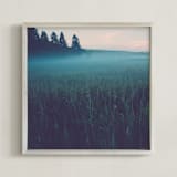 "MYSTERY TRIPTYCH COLOR I" - Art Print in Deep blue by Lying on the grass - Framed