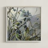 "Frosted by Fog 2" - Art Print in Blue Gray by Mandy Trimble Leonard - Framed