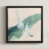 "A Way Through Here 2" - Art Print in Dusty Green by Jamie J. Kim - Framed Canvas