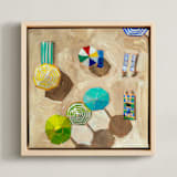 "Beach Day 2" - Art Print in Lime by Lisa Grizaniuk - Framed Canvas