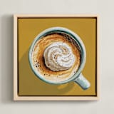 "From The Top 3" - Art Print in Yellow Ochre by Amber Piacentine - Framed Canvas
