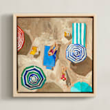 "Beach Day 1" - Art Print in Ocean by Lisa Grizaniuk - Framed Canvas