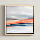 "Thinly Veiled" - Art Print in Coral by Mya Bessette - Framed Canvas