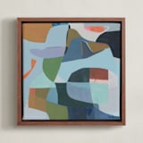 "Waypoint 3" - Art Print in Soft Blue Sage by Eunmee Studio - Framed Canvas
