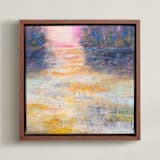 "Dusk Glow" - Art Print in Sunset Orange by Jacquelyn Sloane Siklos - Framed Canvas