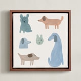 "Buddies" - Art Print in Sky by Maja Cunningham - Framed Canvas