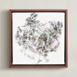 "Ginza Abstraction Part Three" - Art Print in Red by Johnathon Smith - Framed Canvas