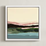 "Full Moon Tide" - Art Print in pink by Caryn Owen - Framed Canvas