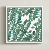 "Leafy Bowers" - Art Print in Emerald Green by Natalie Ryan - Framed Canvas