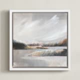 "Misty Beaches ll" - Art Print in Misty grey by AlisonJerry - Framed Canvas