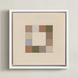 "Squares" - Art Print in Ginger Beige by Alisa Galitsyna - Framed Canvas