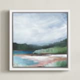 "Torrey Pines II" - Art Print in Pine Blue by AlisonJerry - Framed Canvas