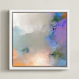 "Places to be" - Art Print in Pink Purple by Shraddha Dharia - Framed Canvas