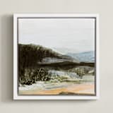 "Hudson (Triptych) I" - Art Print in Mountain Blue by Mande Calhoun - Framed Canvas