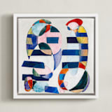 "Circus Family" - Art Print in Lapis by Pamela Viola - Framed Canvas