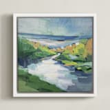 "River Flow" - Art Print in La mer by Alysia Quisenberry - Framed Canvas