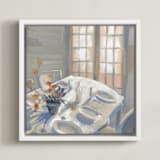 "You're Always Invited" - Art Print in Lavender Gray by Khara Ledonne - Framed Canvas