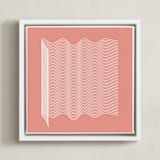 "pink and lines mid" - Art Print in coral pink by Marco Berrios - Framed Canvas