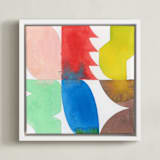"A Language of Form 2" - Art Print in Modern Primary by Christina Flowers - Framed Canvas