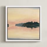 "Mist of Time I" - Art Print in Peach Reflection by Stephanie Goos Johnson - Framed Canvas