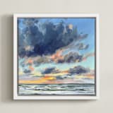 "Rolling Through" - Art Print in Sky Blue by Kelly Johnston - Framed Canvas