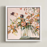 "Just Peachy" - Art Print in Blush pink by Jenny Westenhofer - Framed Canvas