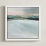 "Sage Beach" - Art Print in Sage Grey by AlisonJerry - Framed Canvas