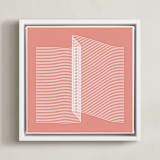 "Pink and Lines rigth" - Art Print in coral pink by Marco Berrios - Framed Canvas