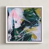 "Arm In Arm" - Art Print in Emerald Green by Jennifer Daily - Framed Canvas
