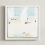 "Ahoy" - Art Print in Salt Water Blue by Mande Calhoun - Framed Canvas