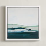 "Pacific Seascape" - Art Print in mint green by Caryn Owen - Framed Canvas