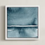 "Winter Windswept" - Art Print in Indigo Blue by Renee Anne Bouffard-McManus - Framed Canvas