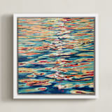 "Rift" - Art Print in Apricot by Kelly Johnston - Framed Canvas