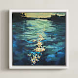"Arise" - Art Print in teal green by Kelly Johnston - Framed Canvas