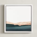 "Santa Cruz Seascape #2" - Art Print in coral pink by Caryn Owen - Framed Canvas