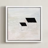 "First Snow" - Art Print in White by Robin Ott - Framed Canvas