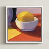 "Squeeze" - Art Print in Lemon Yellow by sue prue - Framed Canvas