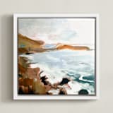 "Cornwall" - Art Print in sea mist blue by Shawnee Mills - Framed Canvas