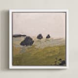 "Among the Trees" - Art Print in Olive by Kara Schlabaugh - Framed Canvas